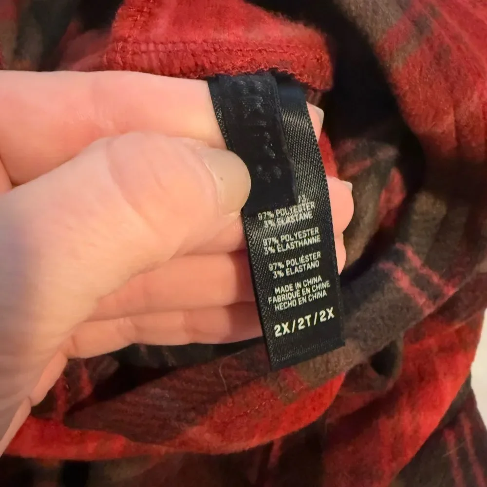 Skims Dog Fleece Sleep Hoodie Red Plaid